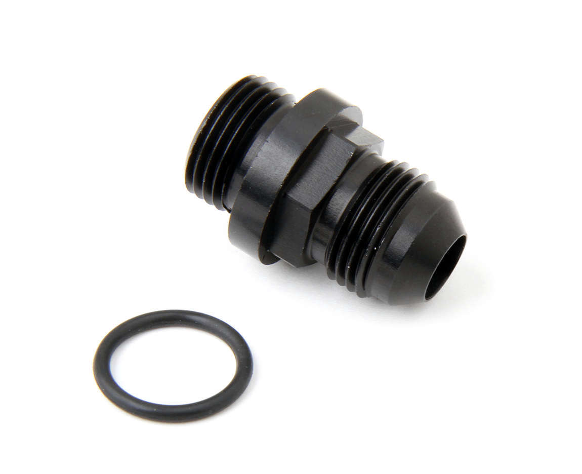 Holley 26-143-1 Fuel Inlet Fitting Short 8AN Male to 8AN Male O-Ring Aluminum Black