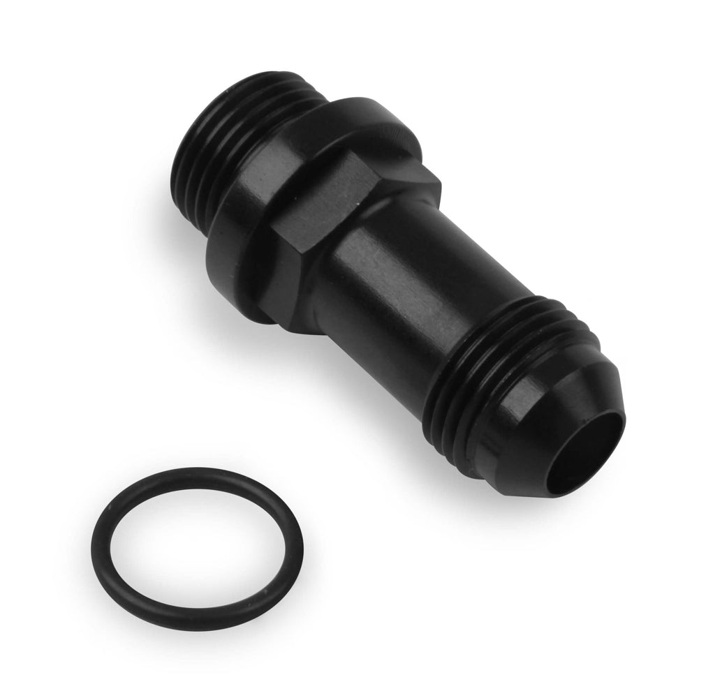 Holley 26-153-1 8AN Carburetor Inlet Fitting, Straight, Black Anodized Aluminum