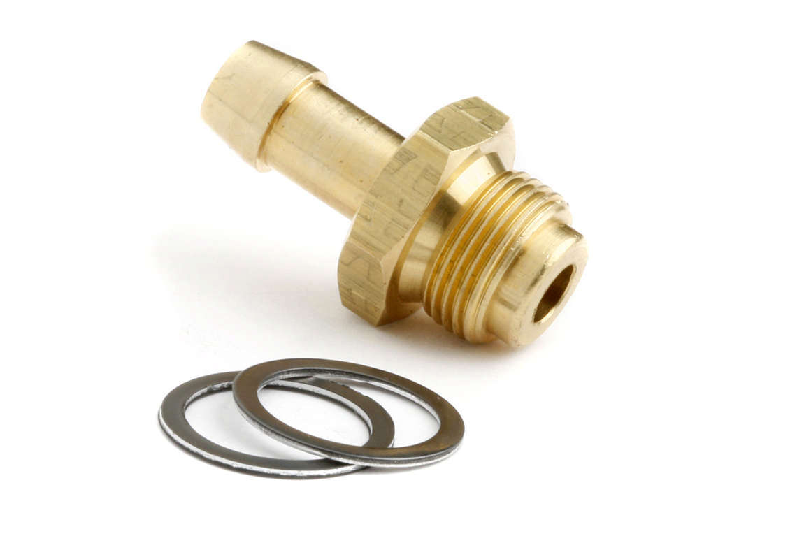 Holley 26-24 Fuel Fitting Adapter Brass Straight 9/16-24 in Male to 5/16 in Hose Barb