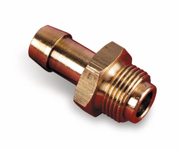 Holley 26-29 Brass Straight Fitting with 9/16-24 Male to 3/8 Inch Hose Barb Connection