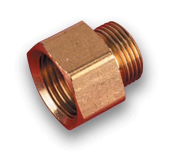 Holley 26-43 Brass Inverted Flare Female to Male Fitting, 5/8-18 to 9/16-24