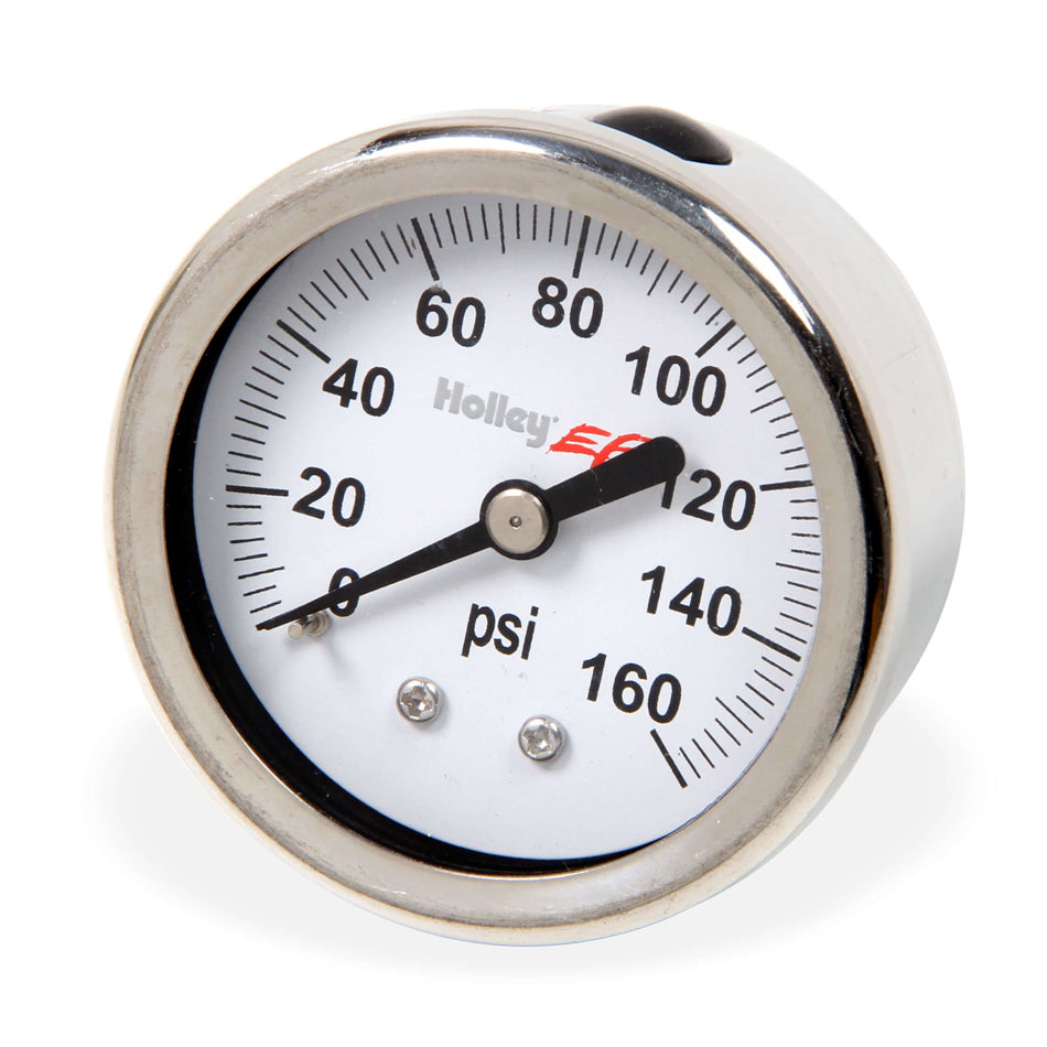 Holley 26-506 Fuel Pressure Gauge 0-160 psi Mechanical Analog 2 Inch White Face