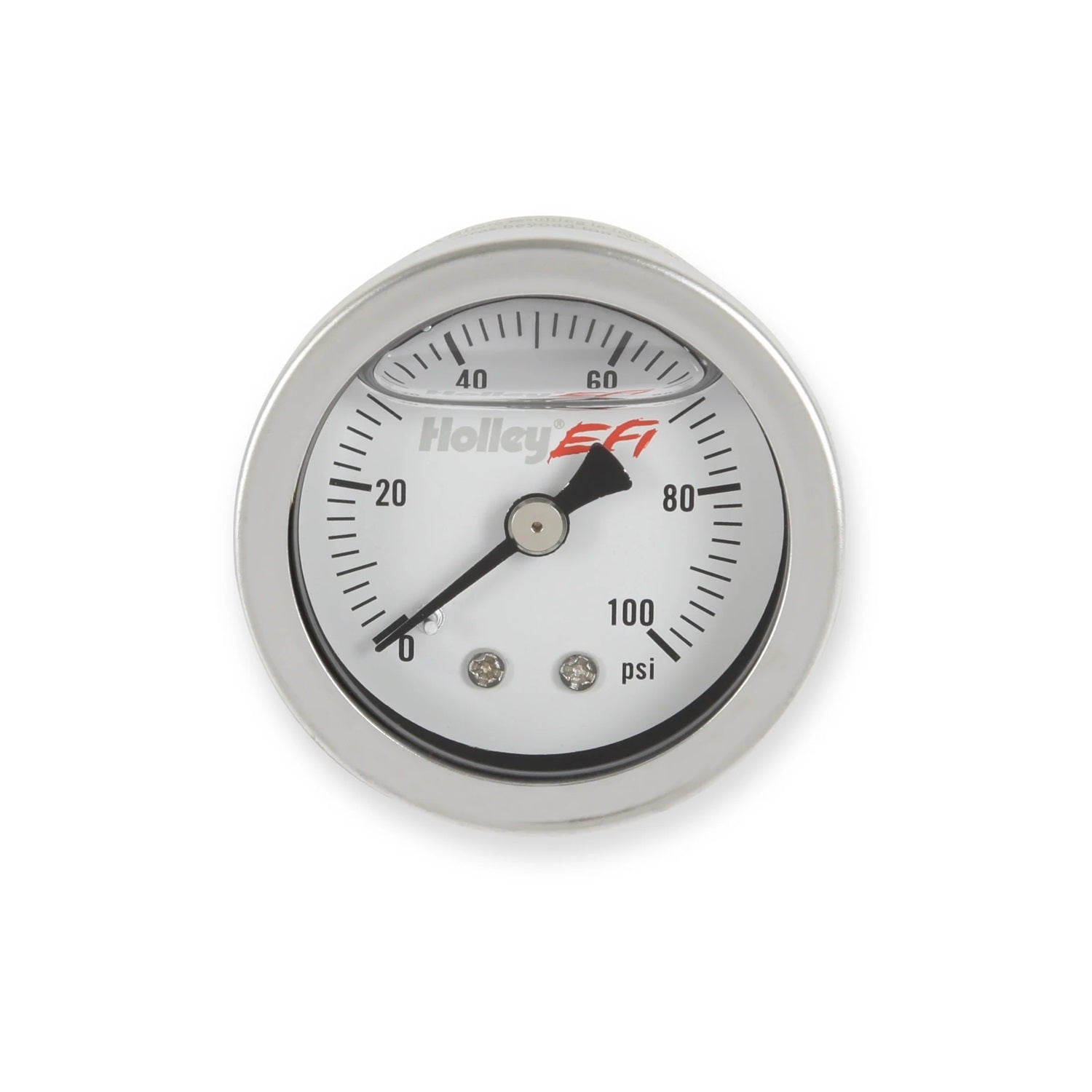 Holley Fuel Pressure Gauge 26-507, 0-100 psi, Mechanical, 1-1/2 Inch Diameter, White Face
