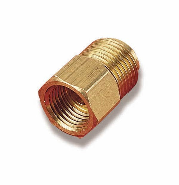 Holley 26-70 Fuel Line Adapter Brass Straight Fitting 1/2-20 Inverted Flare Female to 5/8-18 Inverted Flare Male