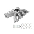 Holley 300-132 LS Series Intake Manifold for GM LS1, LS2, and LS6 Engines, Mid-Rise Carburetor, Square Bore, Single Plane, Aluminum Finish