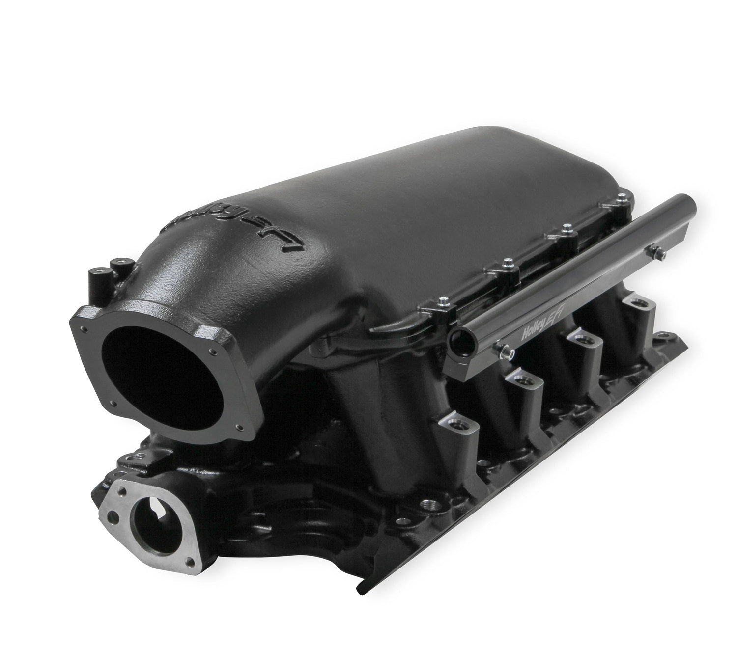 Holley SBF 351W Hi-Ram EFI Intake Manifold with 95mm Throttle Body Flange and Fuel Rails, Aluminum, Black Powder Coat