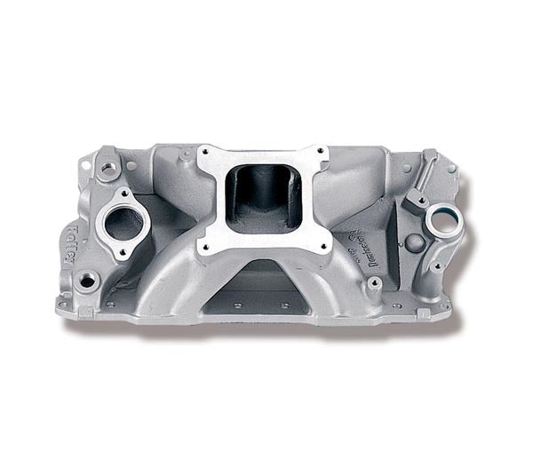 Holley 300-25 SB Chevy Strip Dominator Intake Manifold, Single Plane, Aluminum, Square Bore, Natural Finish