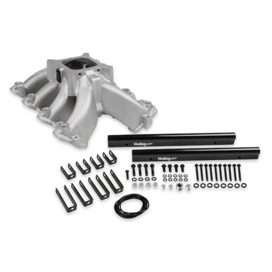 Holley GM LS Series 300-255 Intake Manifold, Single-Plane Race, Square Bore, Aluminum, Cathedral Port