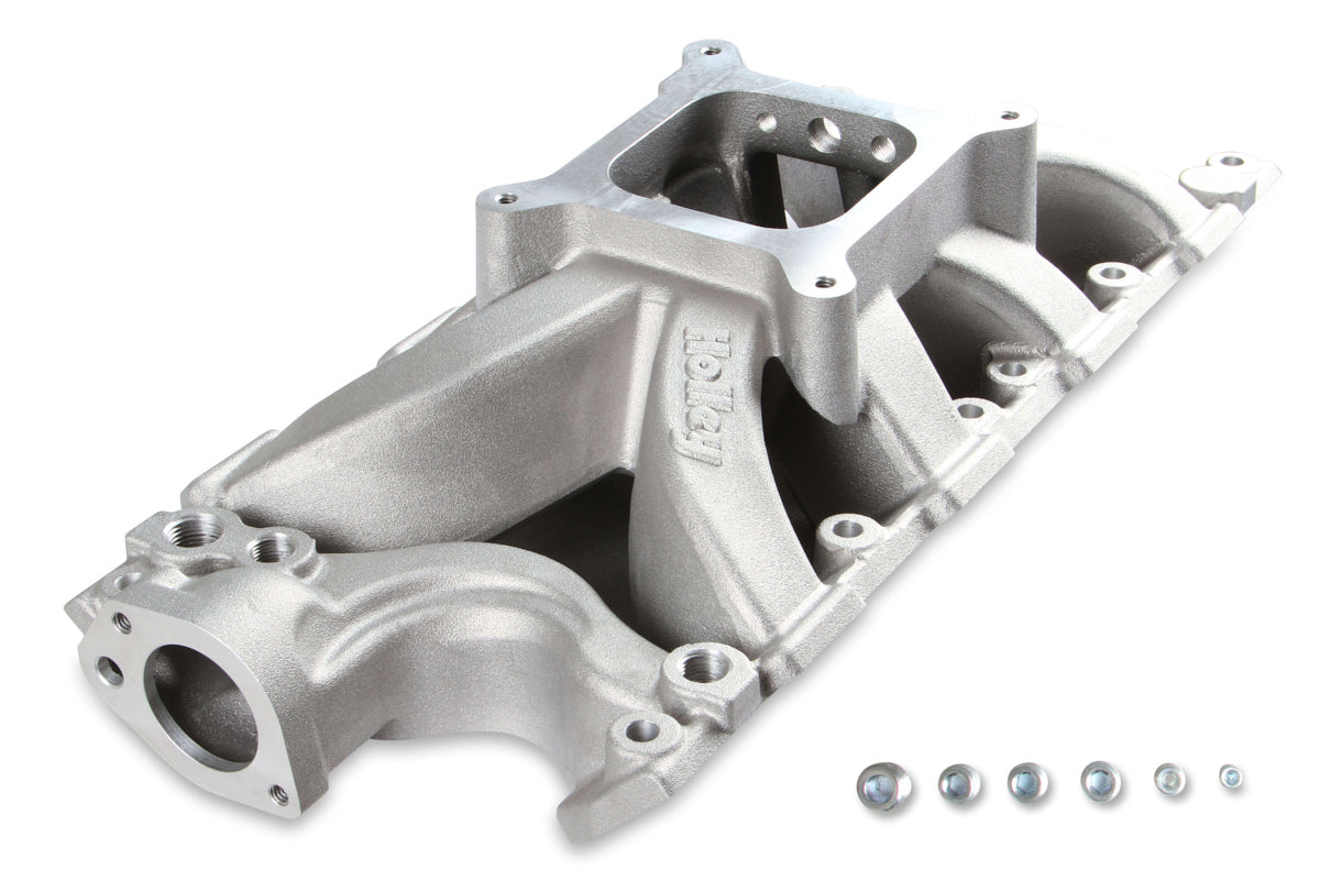 Holley SBF EFI Intake Manifold 4150 Flange for Small Block Ford, Square Bore, Single Plane, Rectangle Port, Aluminum, Natural Finish