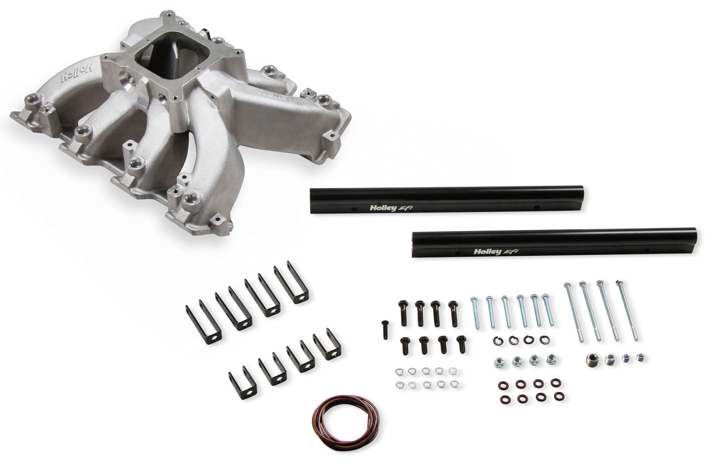 Holley 300-290 EFI Intake Manifold for GM LS Series, Single-Plane, Square Bore, Aluminum, Natural Finish