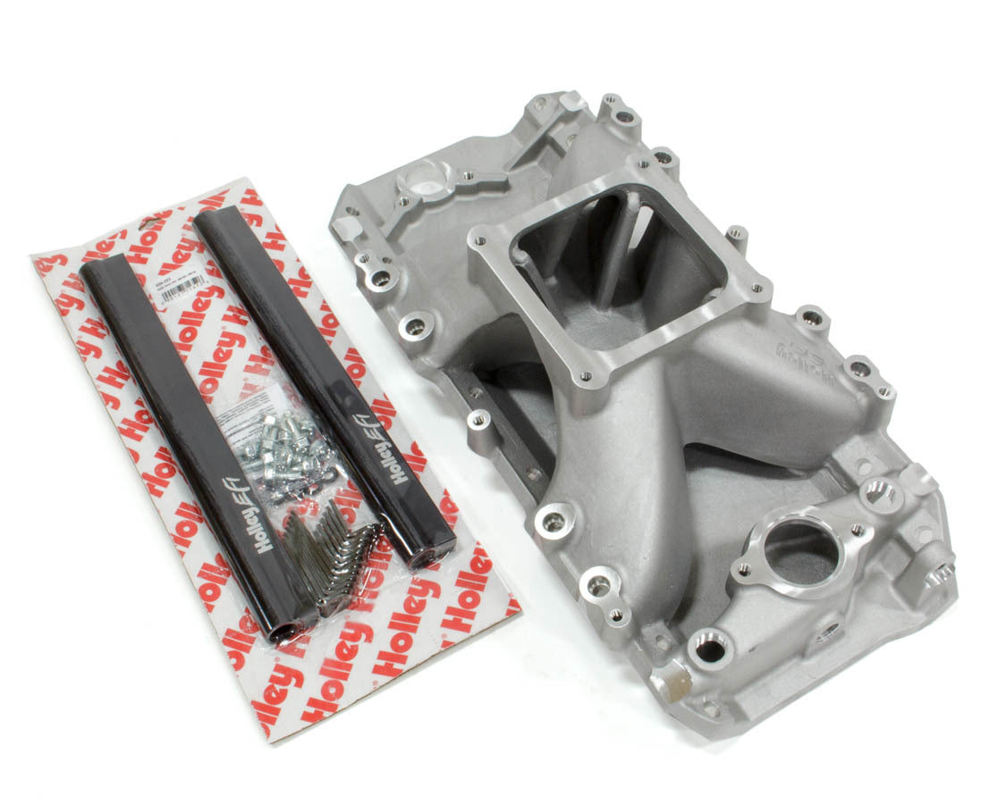 Holley BBC EFI R/P Intake Manifold with 4500 Flange for Big Block Chevy, Single Plane, Rectangle Port, Aluminum, Natural Finish