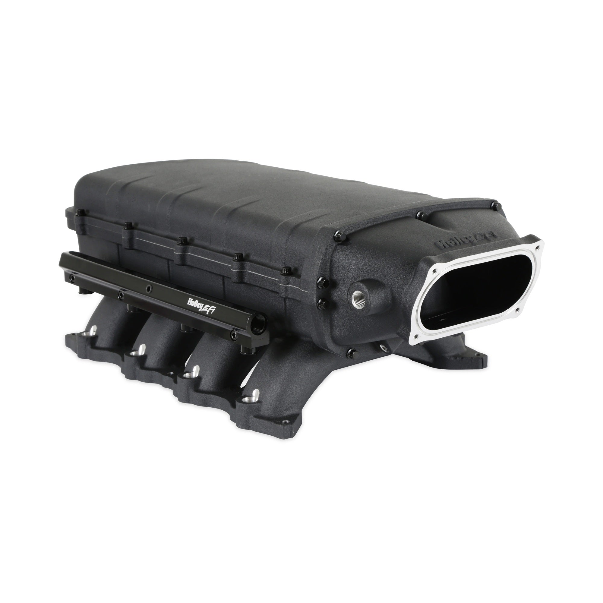 Holley 300-911BK Ultra Lo-Ram Intake Manifold Kit for Ford Coyote 105 x 66 mm Throttle Body Flange Aluminum Black Powder Coat