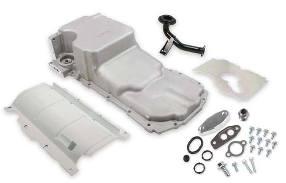 Holley GM LT GenV Oil Pan Swap Kit 302-21 with Rear Sump, Aluminum, 6.1 Quart Capacity