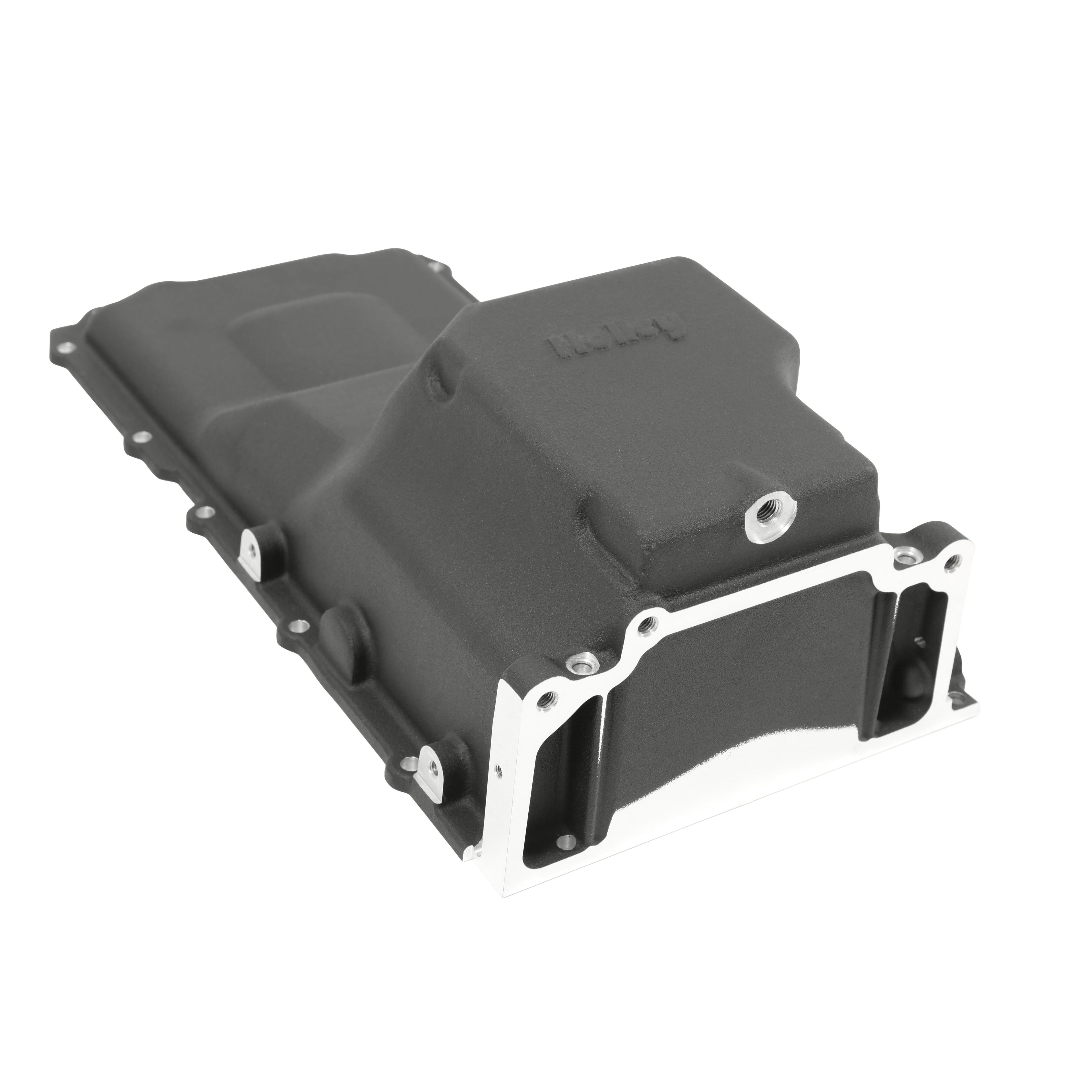 Holley 302-4BK Off-Road 4x4 Truck Oil Pan for GM LS Engine Swap, Rear Sump, 5.6 Quart Capacity, Aluminum with Black Powder Coat Finish