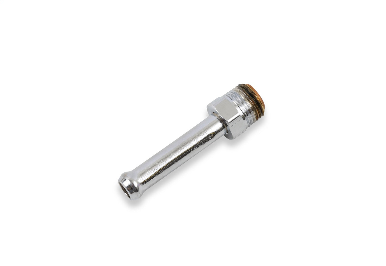 Holley 34-21 Straight Fuel Line Adapter Steel Chrome 5/8-18 Inverted Flare Male to 3/8 Inch Hose Barb