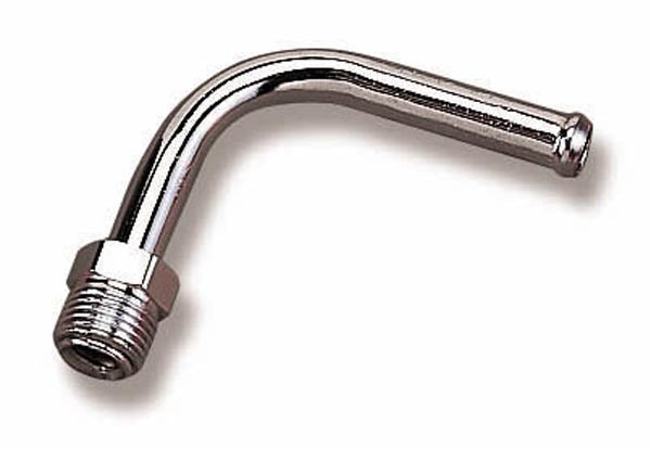 Holley 34-22 90 Degree Fuel Line Adapter with 5/8-18 Inverted Flare Male to 3/8 Inch Hose Barb Connection