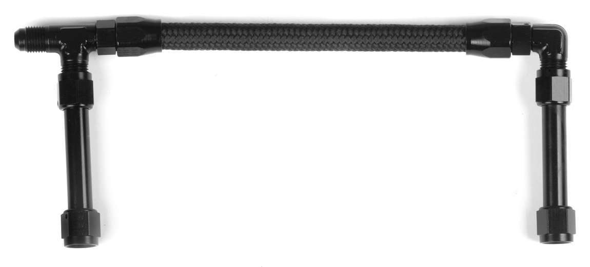 Holley 34-42 Fuel Inlet Fitting with Pro-Lite Braided Nylon Hose and 6 AN Male Inlet, Dual 6 AN Female Outlets