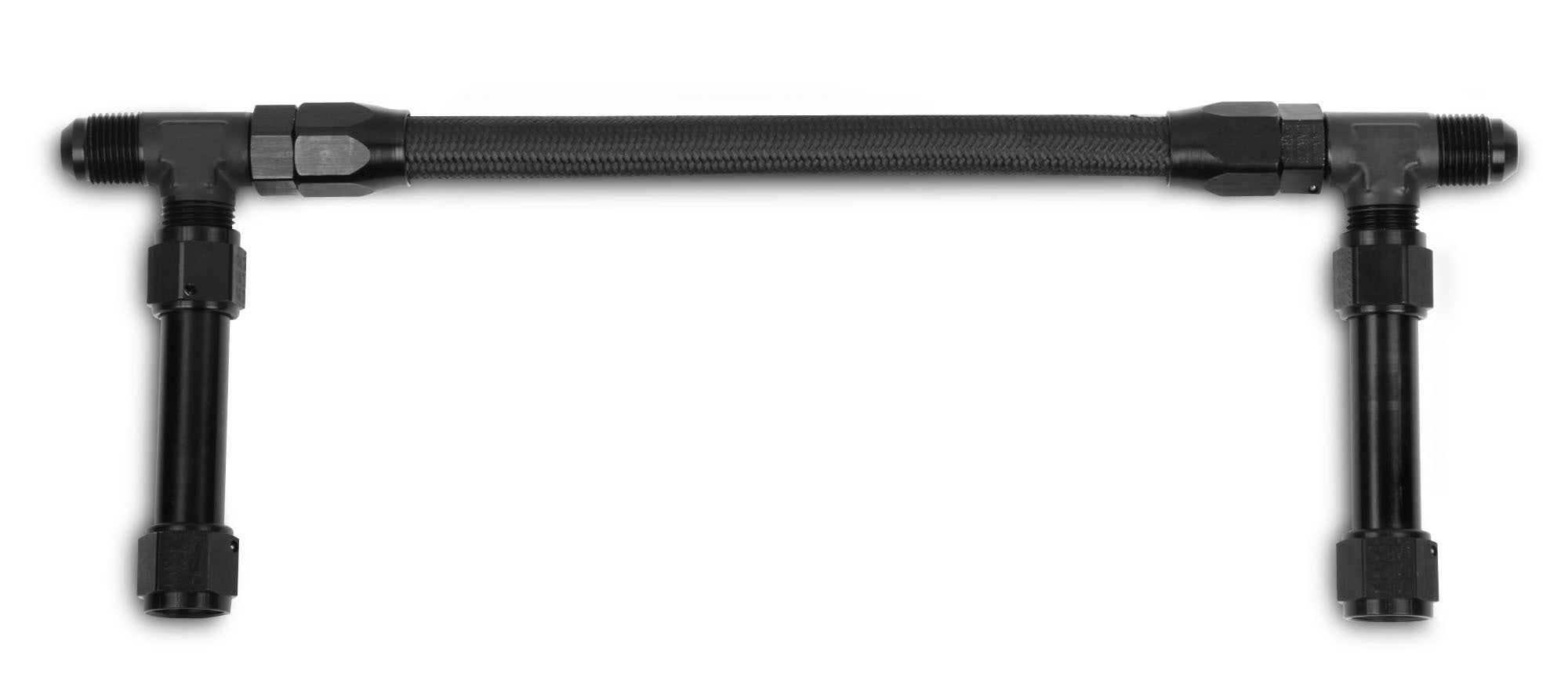 Holley 34-48 Dual 8 AN Fuel Line Kit for Holley 4500 HP Carburetors, Braided Nylon, Black