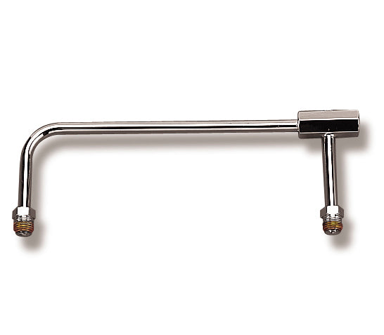 Holley 34-550 Model 4500 Fuel Line for Carburetors, 3/8 Inch NPT Female Inlet, Dual 5/8-18 Inch Inverted Flare Male Outlets, Steel with Chrome Finish