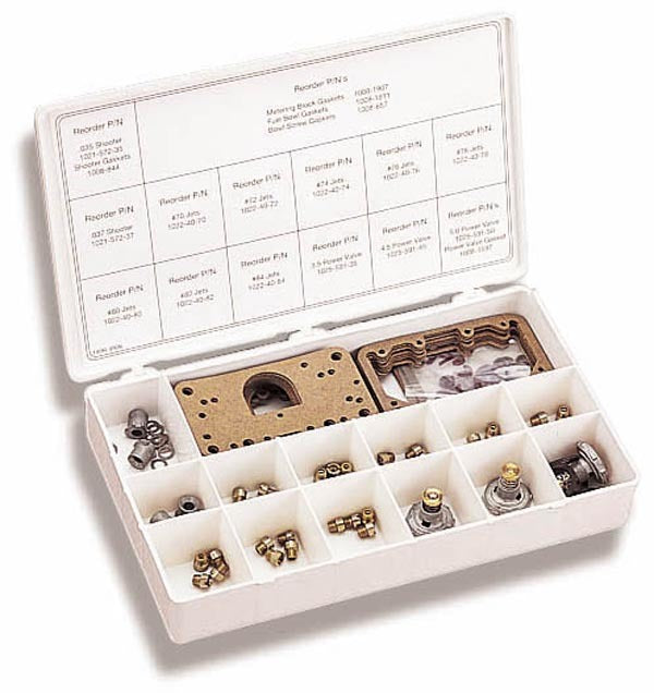 Holley 36-182 Double Pumper Carburetor Tuning Kit with Gaskets, Jets, Power Valves, and Squirters