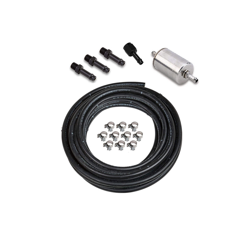 Holley 526-9 EFI Fuel Filter Kit with Stainless Element and 3/8 Inch Hose Barb Fittings