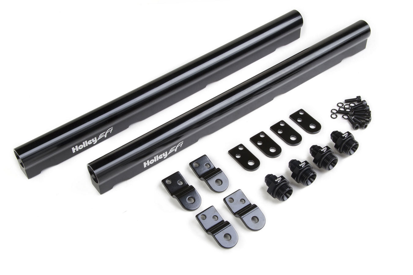 Holley 534-209 Billet Aluminum Fuel Rail for GM LS Factory Intake Systems, Black Anodized Finish