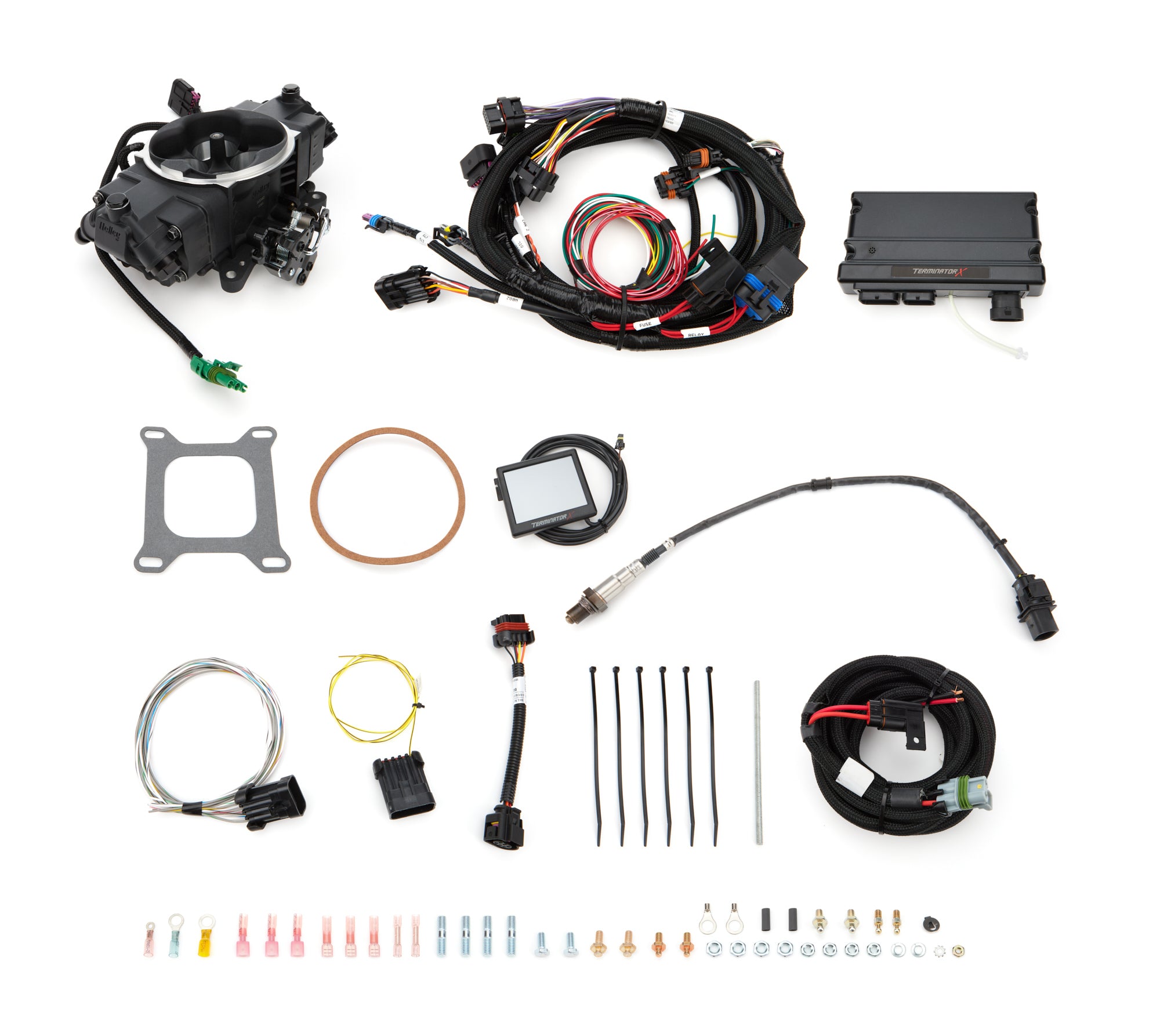 Holley 550-1002 Terminator X Stealth EFI Kit for 4150 Square Bore Throttle Body with Aluminum Black Anodized Finish