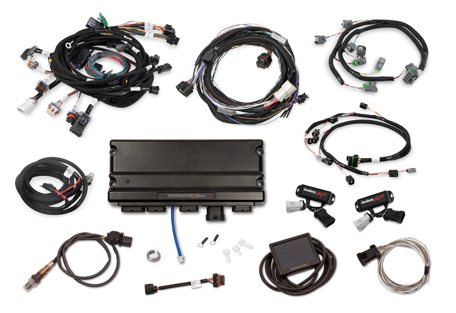 Holley EFI Terminator X Max Ford 2V Modular Engine Control Module with 3.5 Inch Touchscreen and Wiring Harness