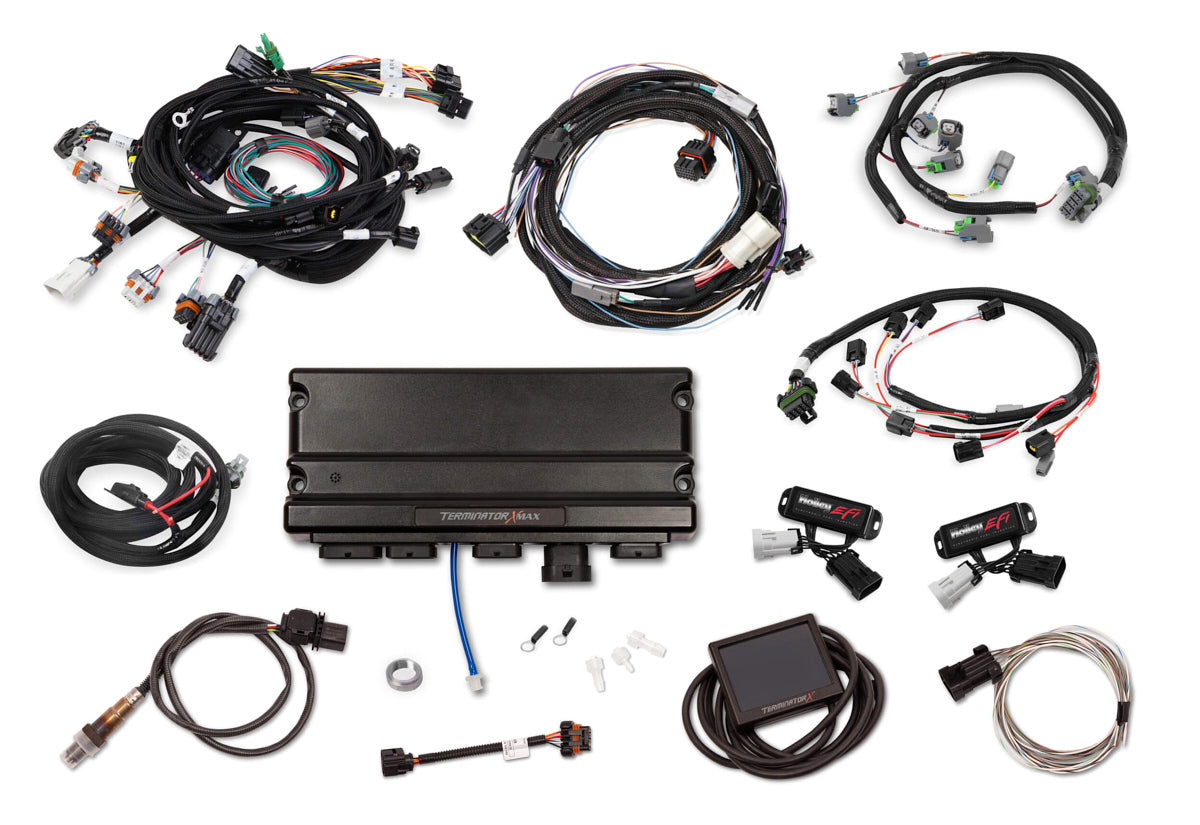 Holley 550-1319 Terminator X Max Ford Modular 4V Motor Engine Control Module with 3.5-Inch Touchscreen and Wiring Harness