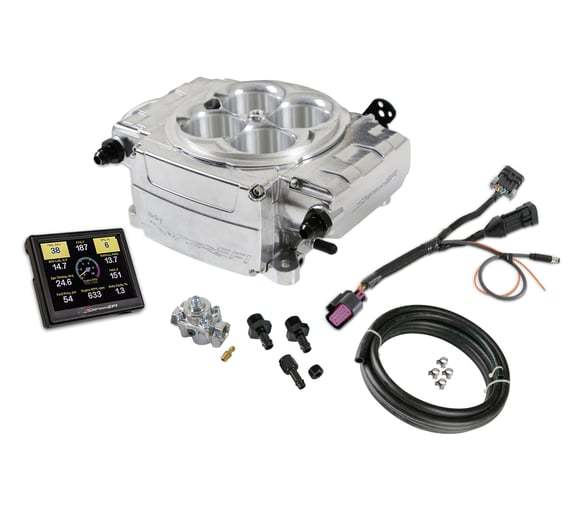 Holley 550-510-3AE Sniper 2 EFI Throttle Body Kit with Regulator, Square Bore, Aluminum, Silver Finish