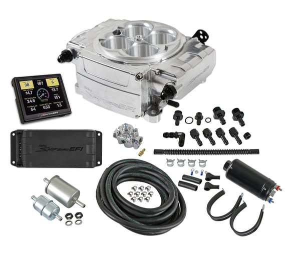 Holley 550-510-3PK Sniper 2 EFI Master Kit with PDM, Square Bore Throttle Body, Aluminum, Silver