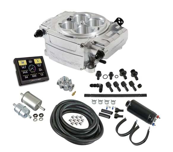 Holley 550-510-3XK Sniper 2 EFI Master Kit with Throttle Body, Square Bore, Aluminum, Silver