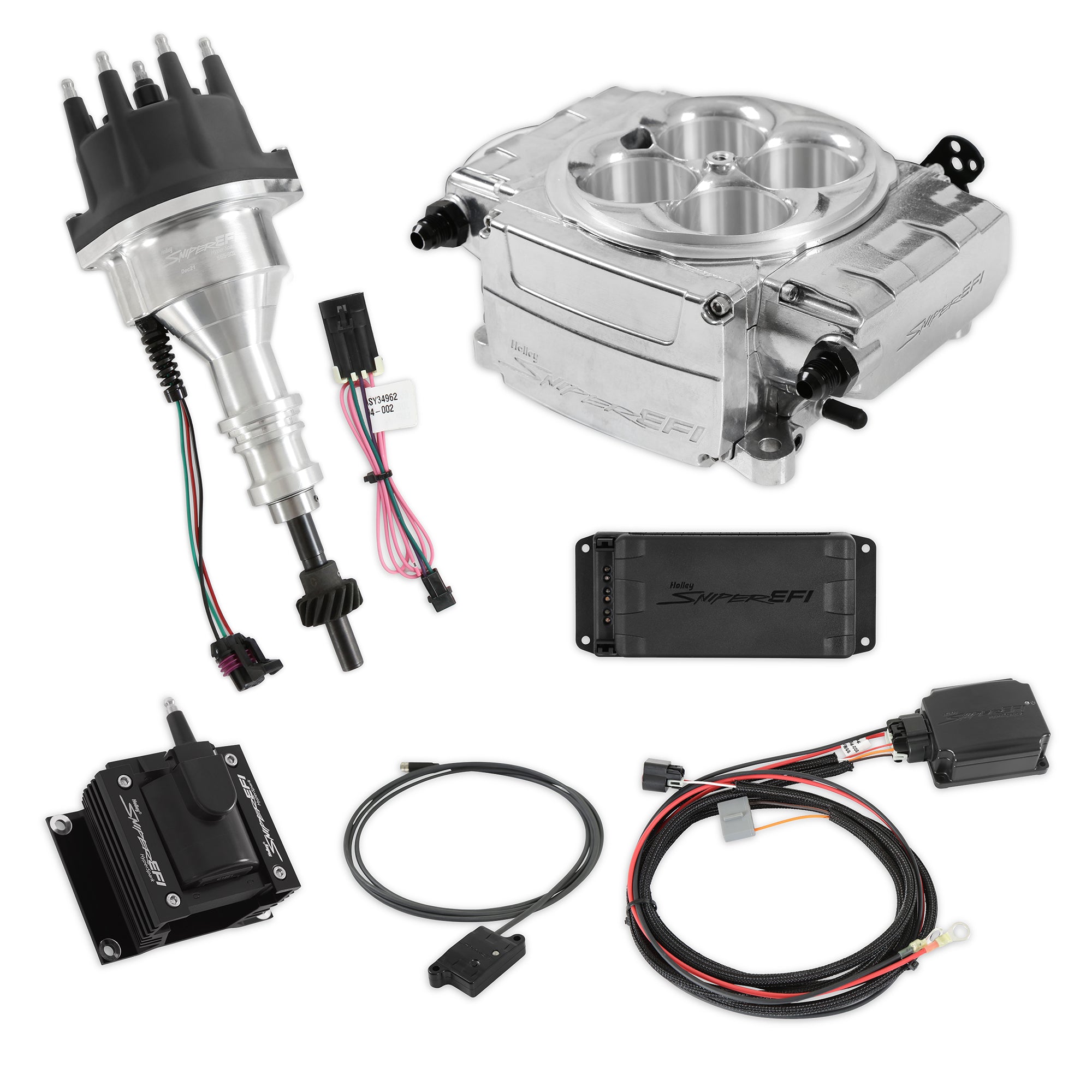 Holley 550-510-BPX-SBF Sniper 2 EFI Throttle Body Kit for Small Block Ford, Square Bore, Polished Finish
