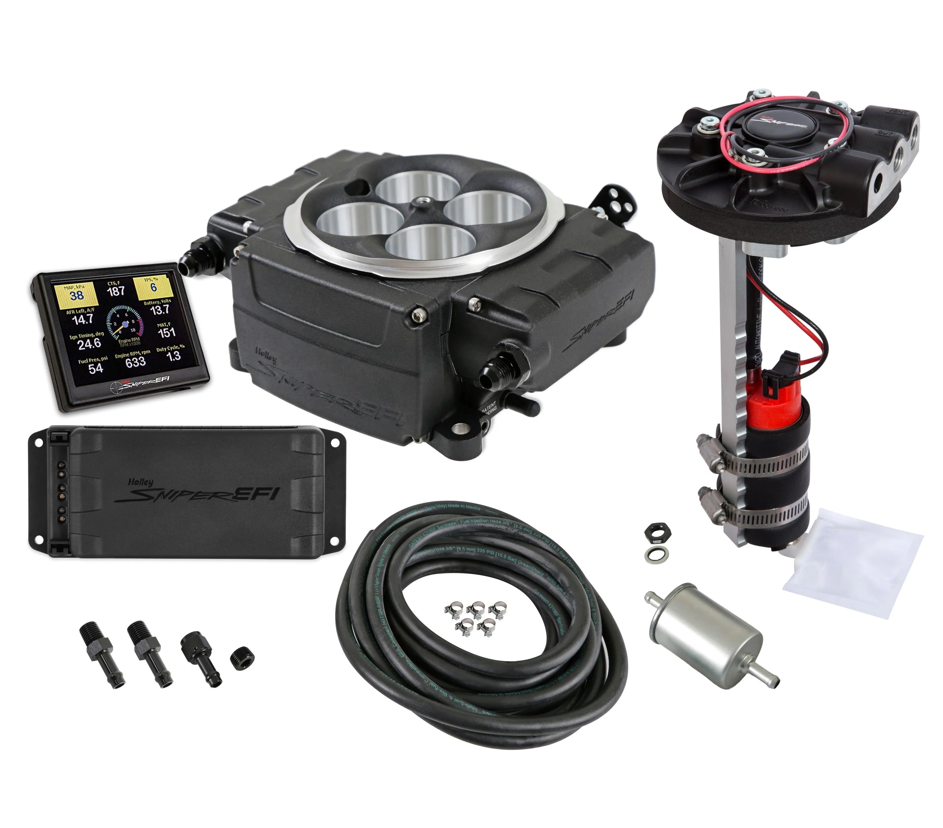 Holley 550-511-3PR Sniper 2 EFI Throttle Body Kit with PDM Black Finish