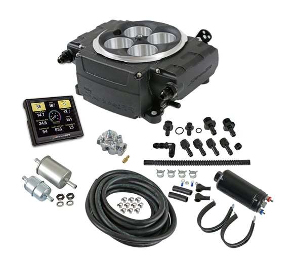 Holley 550-511-3XK Sniper 2 EFI Master Kit with Throttle Body, Square Bore, Aluminum, Black Power Coat