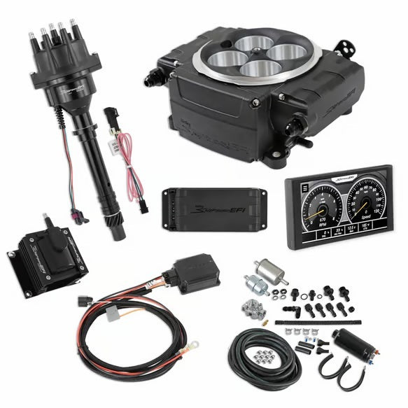 Holley 550-511-5PK-SBC Sniper 2 EFI Master Kit for Small Block Chevy with 5-Inch Touch Screen, Aluminum Black Finish