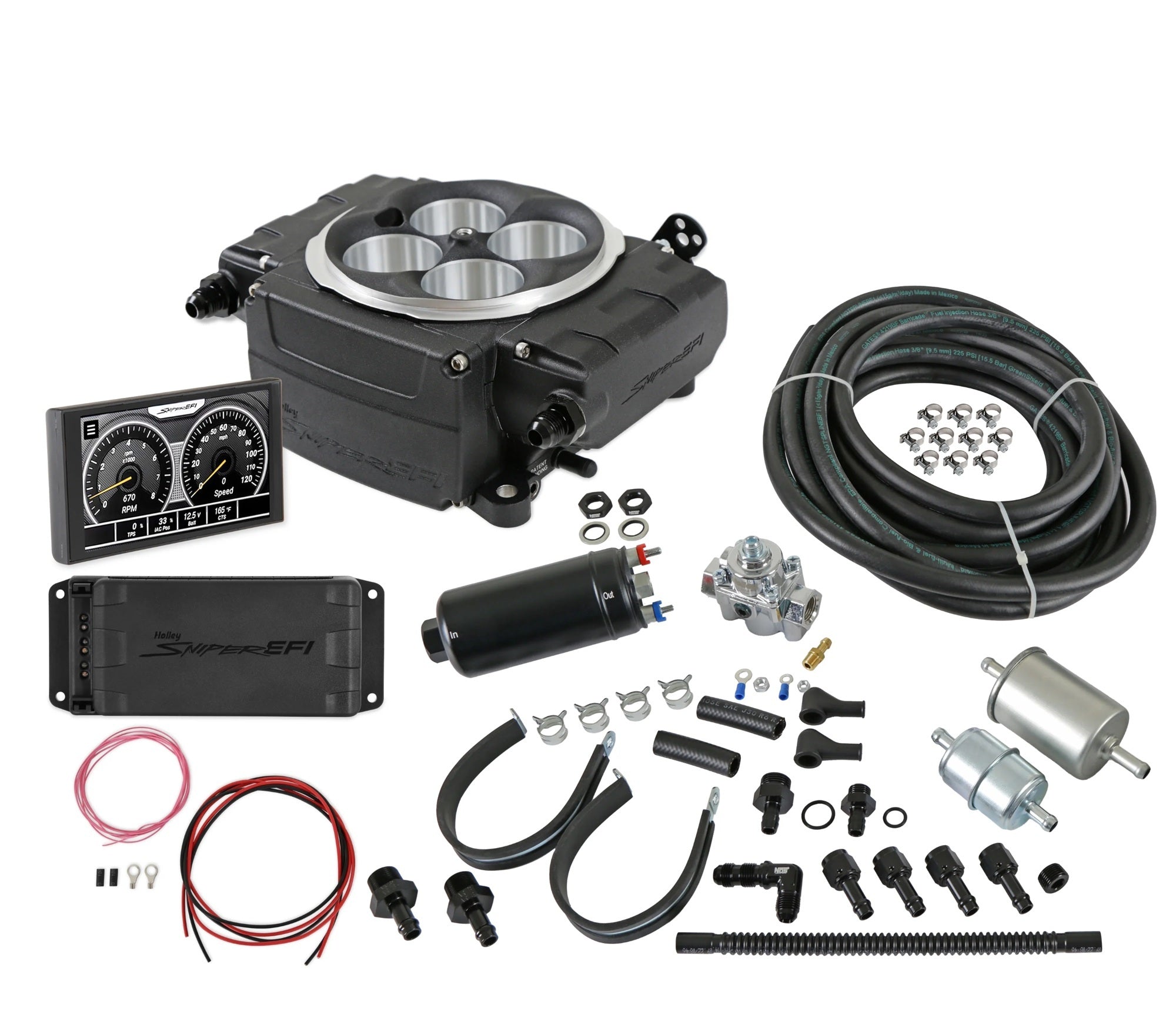 Holley Sniper 2 EFI Throttle Body Kit with 5-Inch Touch Screen and Aluminum Finish