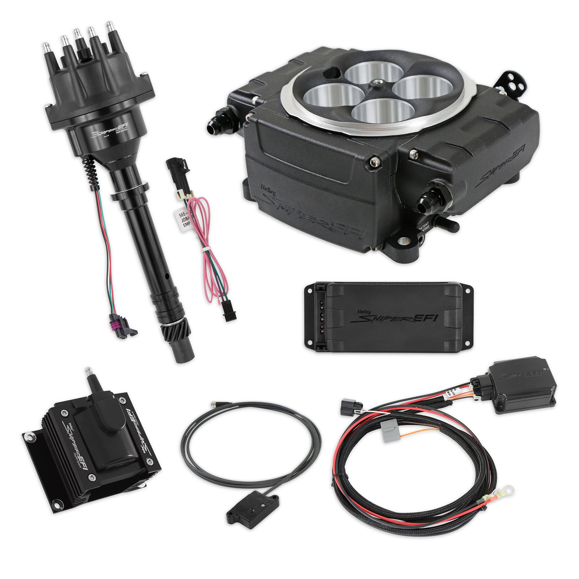 Holley 550-511-BPX-SBC Sniper 2 EFI Throttle Body Kit for Small Block Chevy, Square Bore, Black Finish