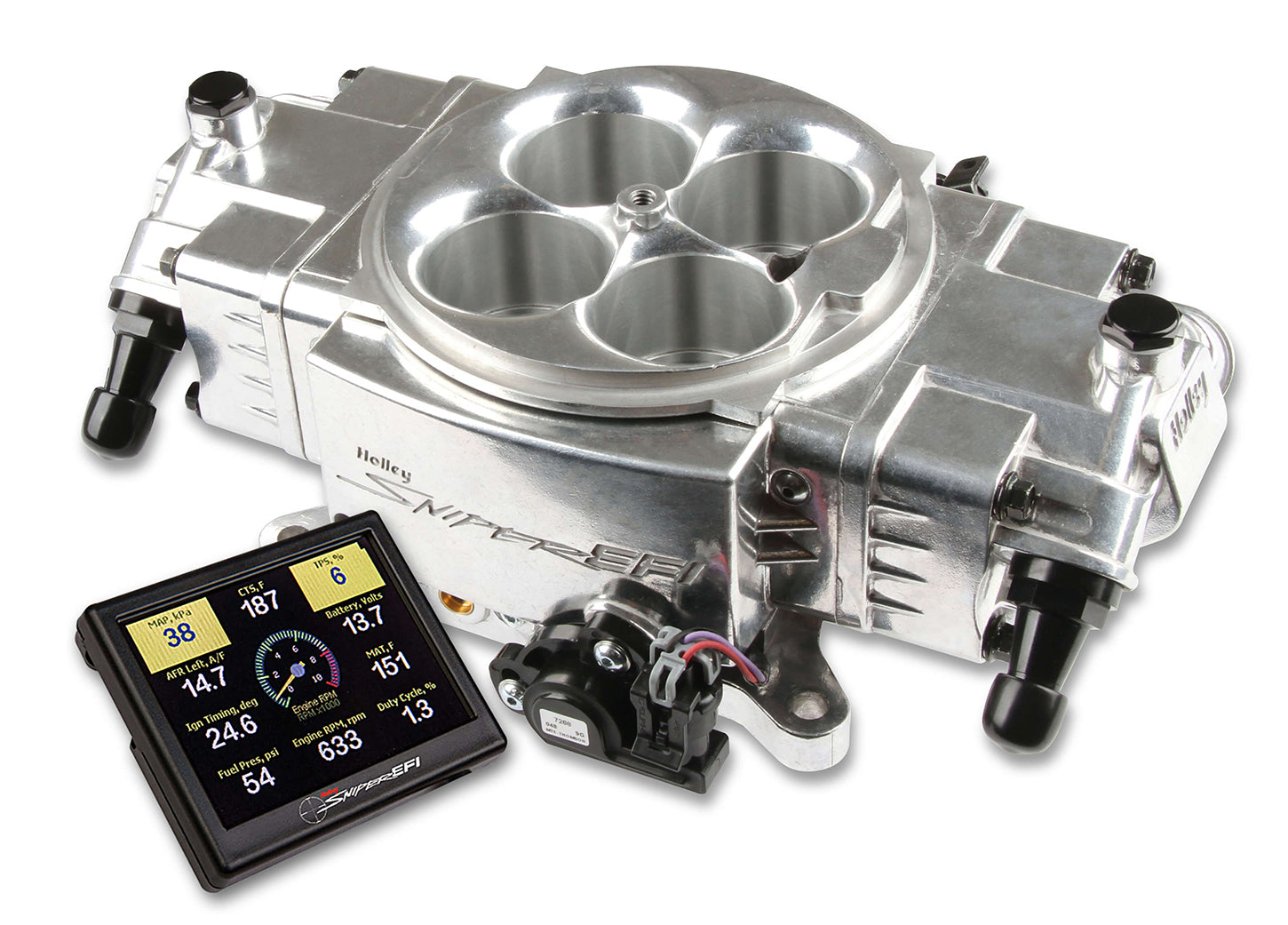 Holley 550-870 Sniper EFI Stealth Throttle Body Kit with Square Bore Aluminum Finish