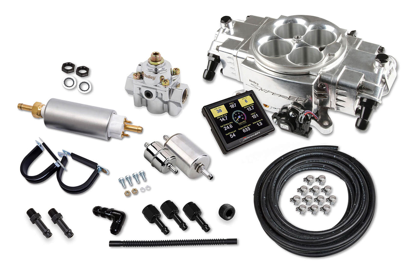Holley 550-870K Sniper EFI Stealth 4150 Shiny Finish Master Kit with Square Bore Throttle Body