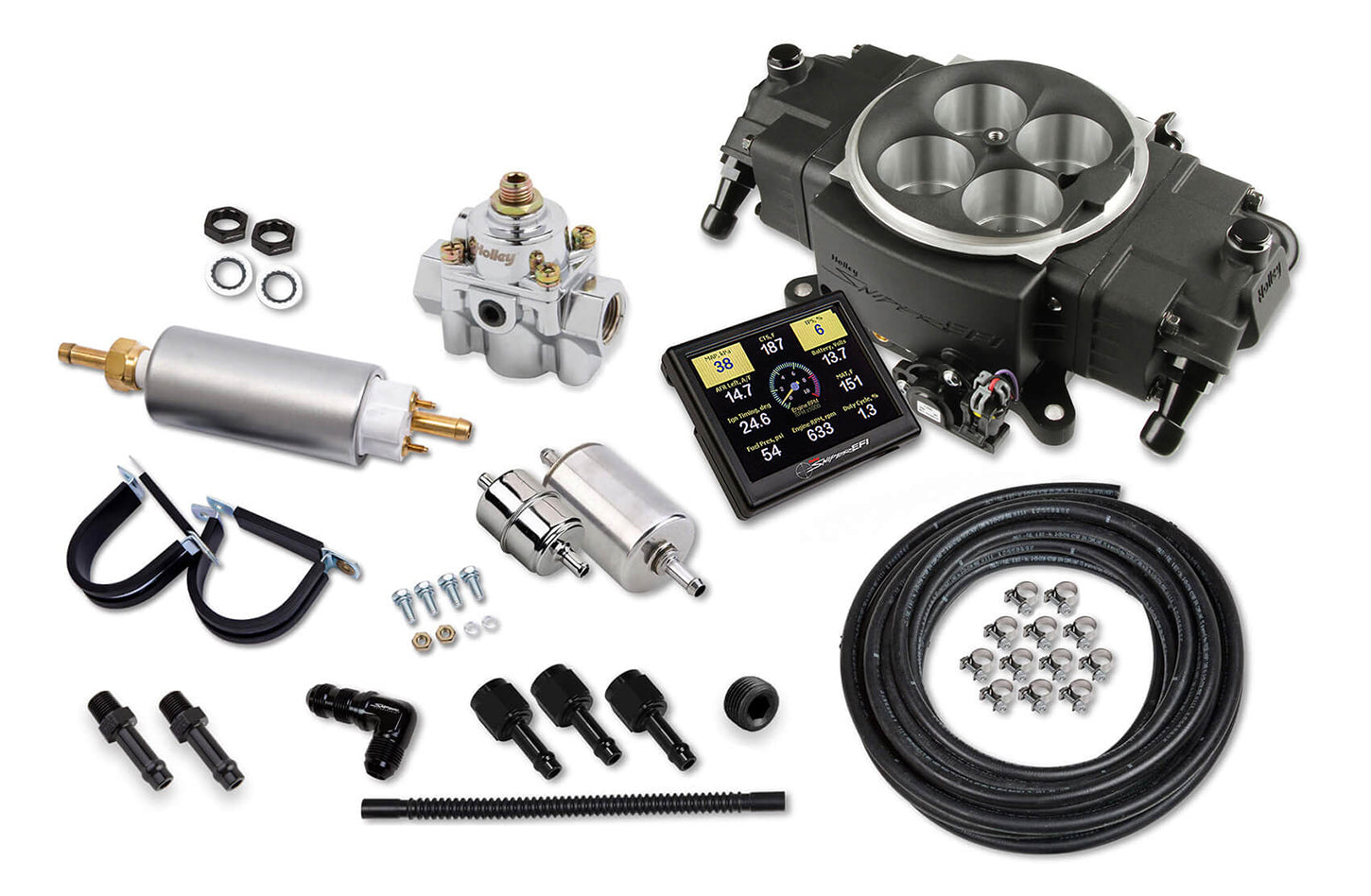 Holley 550-871K Sniper EFI Stealth 4150 Black Finish Master Kit with Square Bore Throttle Body