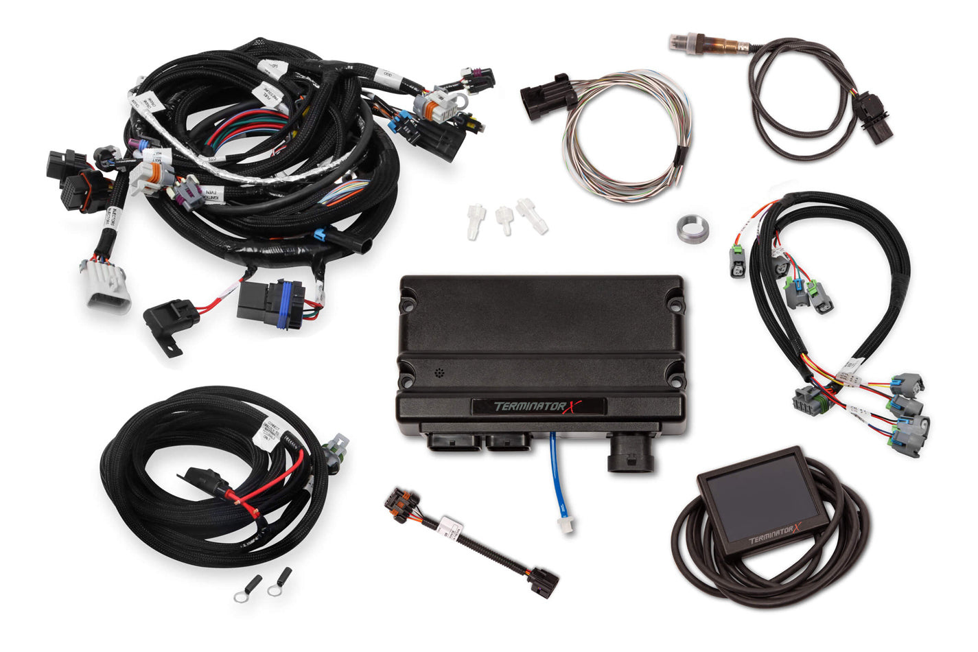 Holley 550-905 Terminator X MPFI Kit for GM LS2/LS3 Engines with 3.5-Inch Touchscreen and Wiring Harness