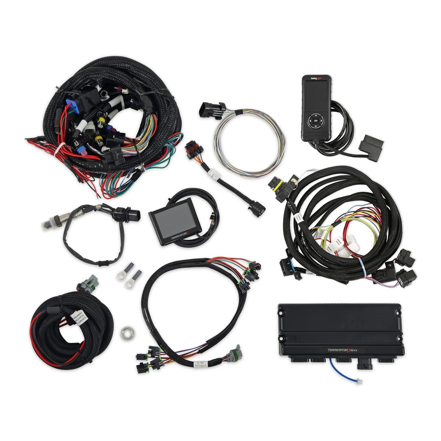 Holley 550-917-6 Terminator X Max MPFI Engine Control Module with 3.5-Inch Touchscreen and Wiring Harness for GM LS-Series Engines