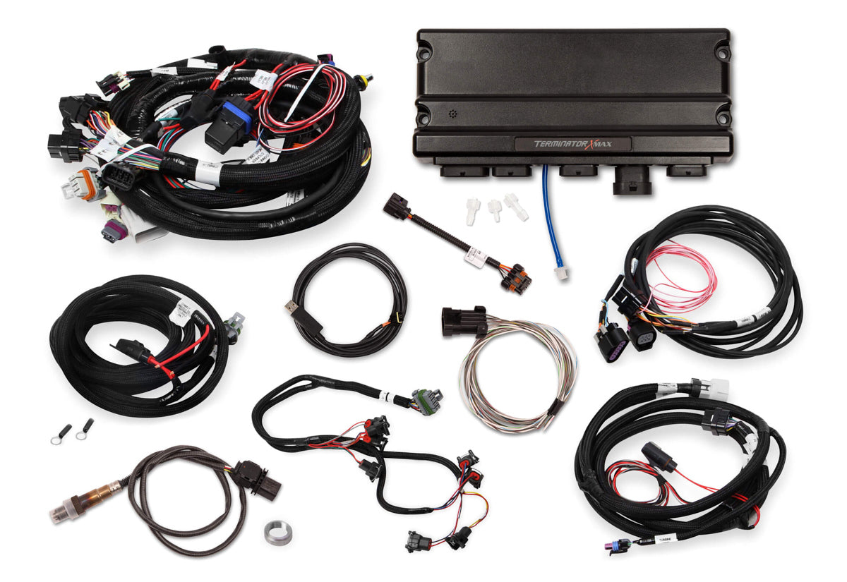 Holley 550-926T Terminator X Max MPFI Engine Control Module with Wiring Harness for GM LS1 and LS6, Drive-By-Wire, 4L60E/4L80E Transmission Compatibility