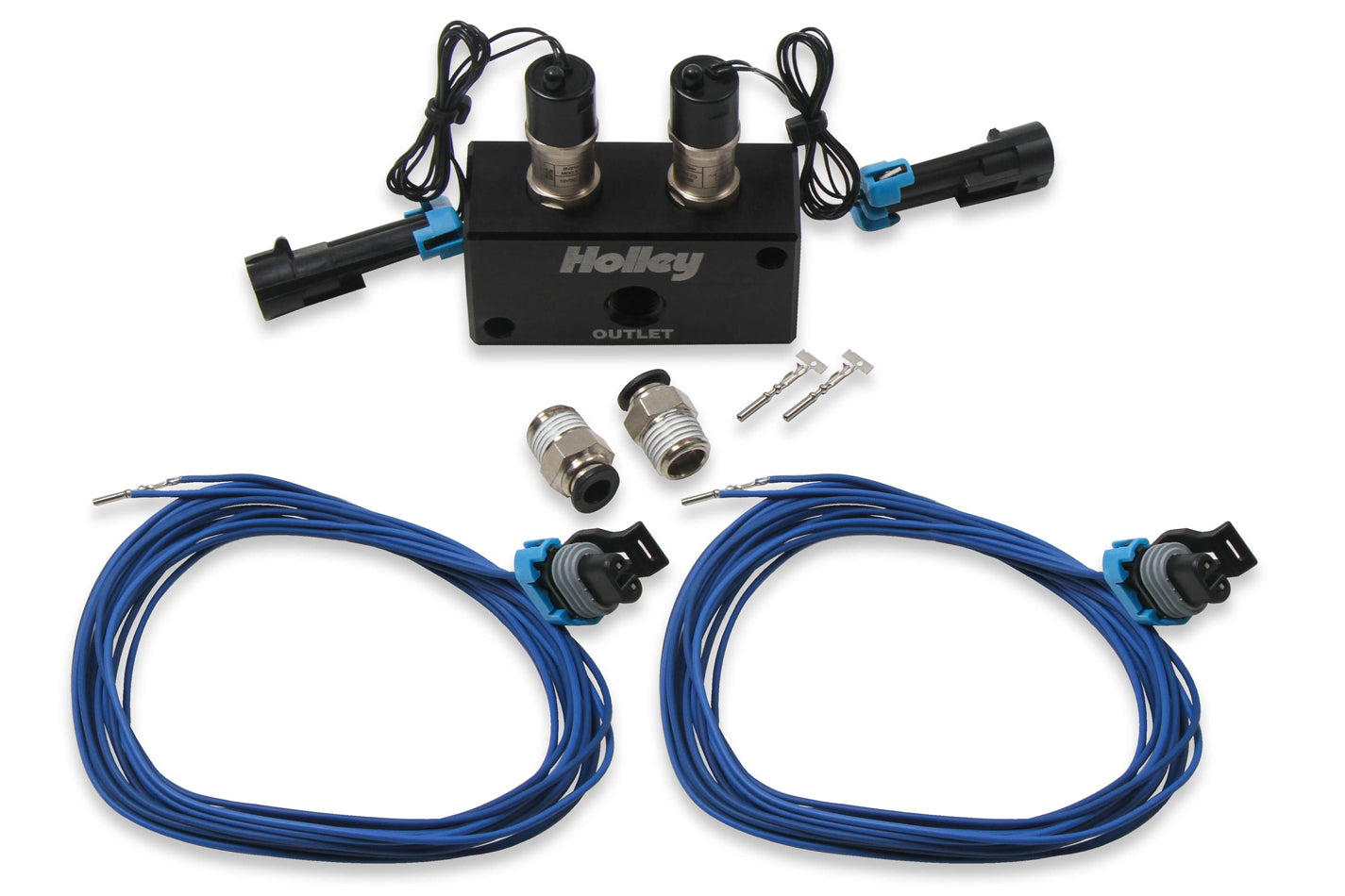 Holley 557-201 Boost Control Solenoid with Dual Ports and Fittings