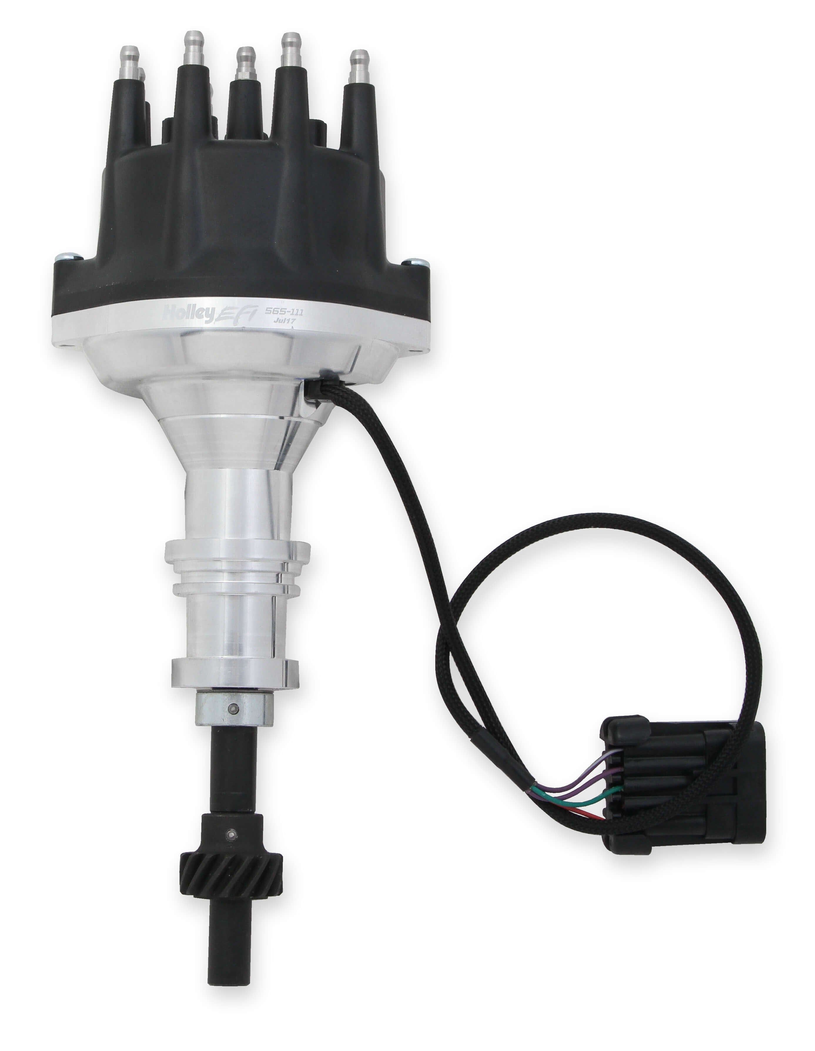 Holley 565-111 Dual Sync Distributor for Small Block Ford 351W, HEI Style, Black Finish, Low Profile Design
