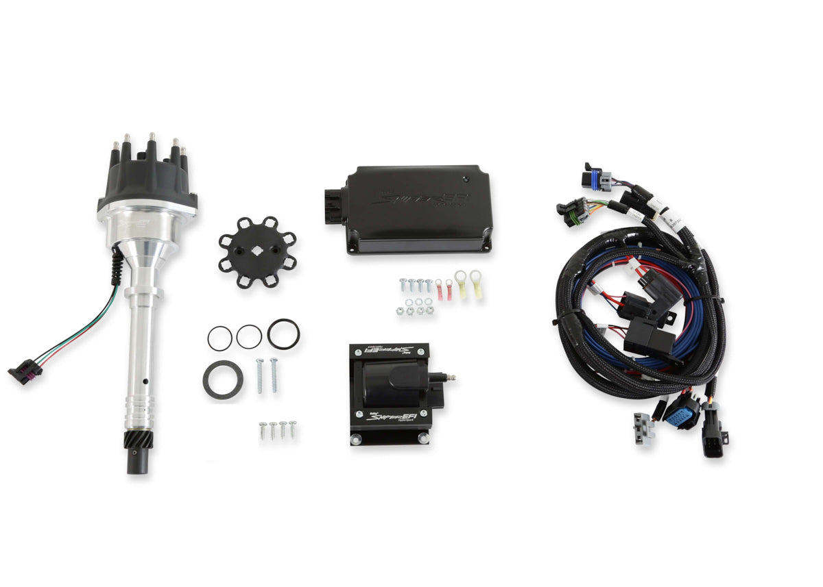 Holley 565-300K Hyper Spark EFI Ignition Kit for Chevy V8 with Hall Effect Distributor and Computer-Controlled Advance