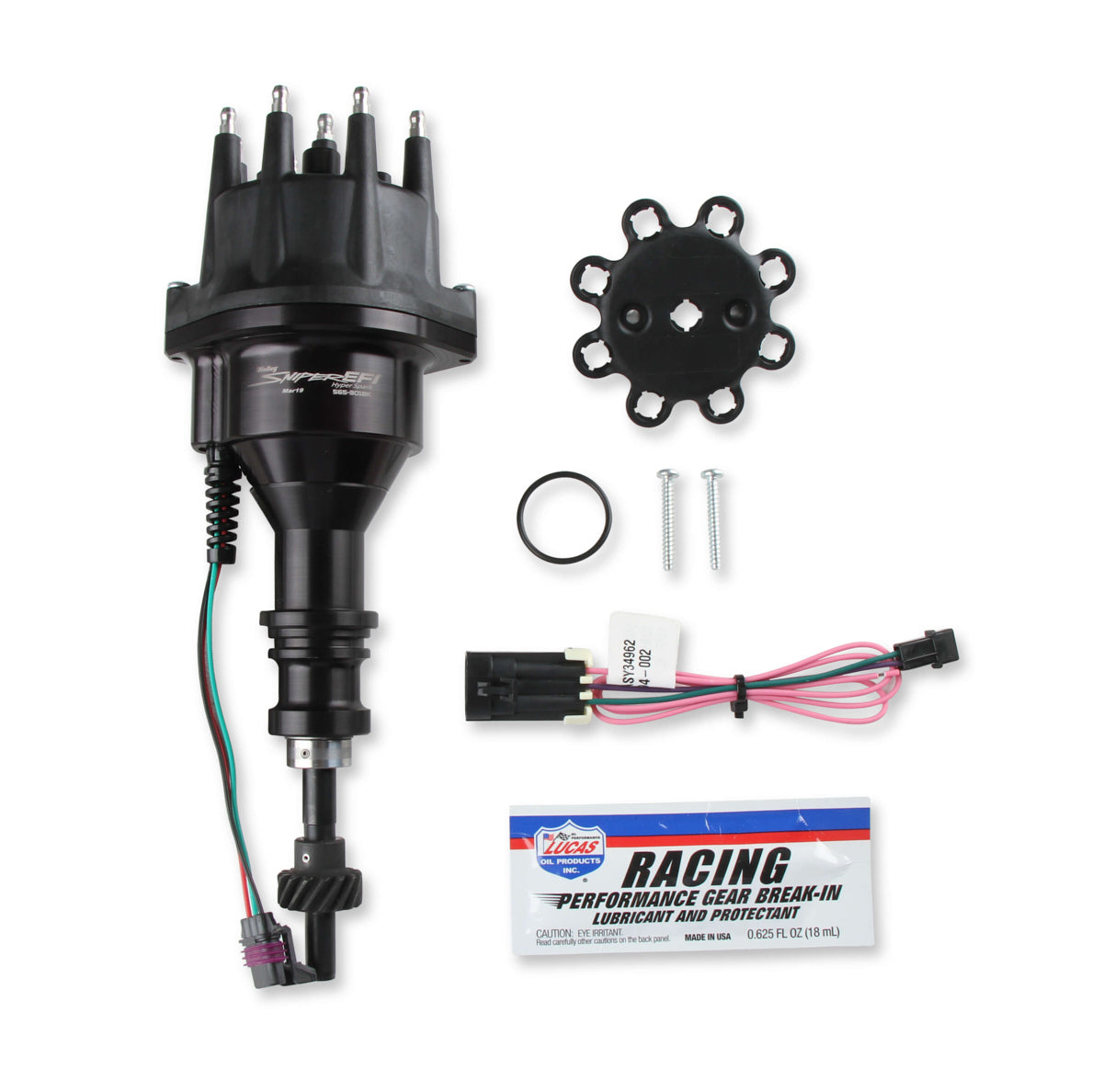 Holley 565-301BK Sniper EFI Hyperspark Distributor with Dual Sync Hall-Effect HEI Terminal Aluminum Black Anodized