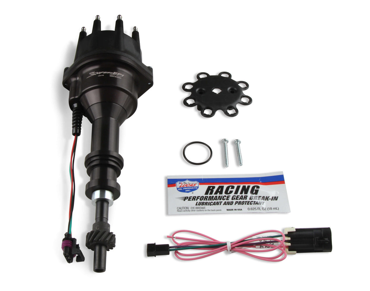 Holley 565-302BK EFI Distributor for Small Block Ford 351W with Hall Effect and HEI Style Terminal, Black Finish