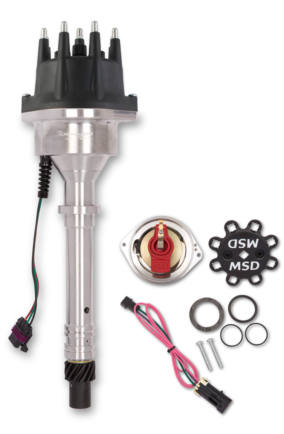 Holley 565-303 BBF Billet Distributor Hyperspark Series for Big Block Ford with Hall Effect Pickup and HEI Terminal